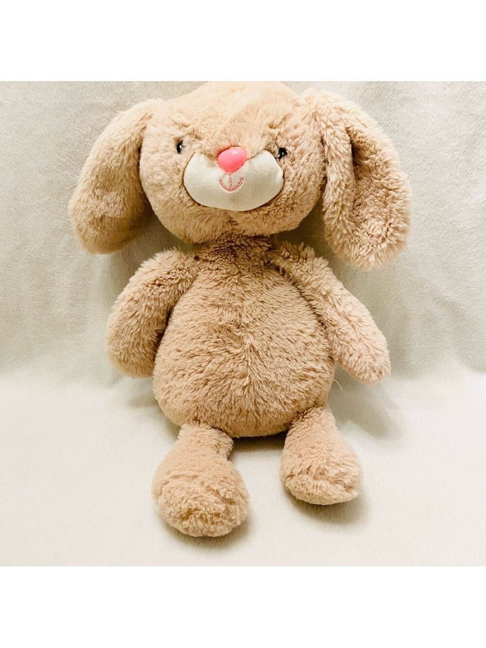Kid Connection Bunny Plush Tan Stuffed Animal Pink Hard Nose Big Head Walmart